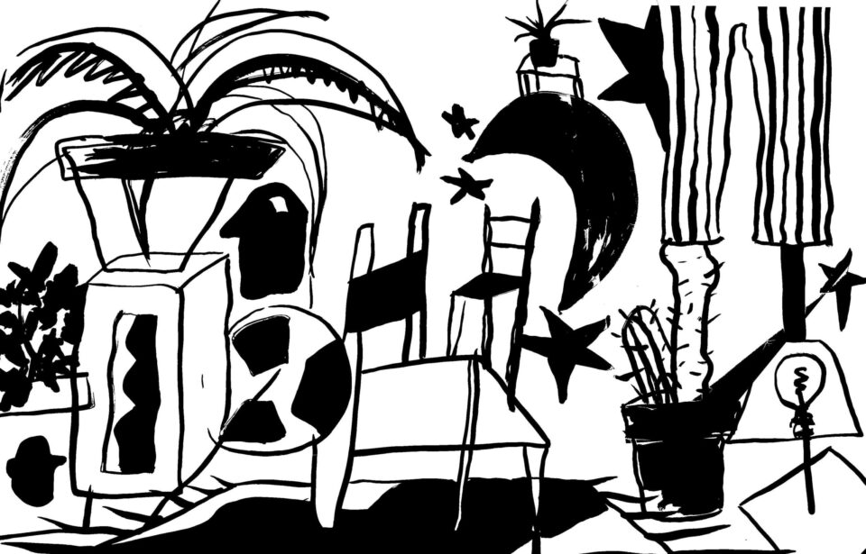 Poignet cassé (00), encre de chine sur papier, 70 x 50 cm, 2021
