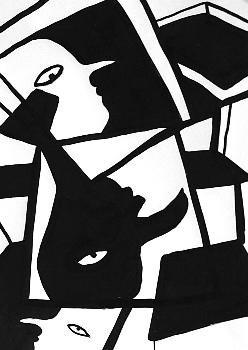 Poignet cassé (04), encre de chine sur papier, 70 x 50 cm, 2021