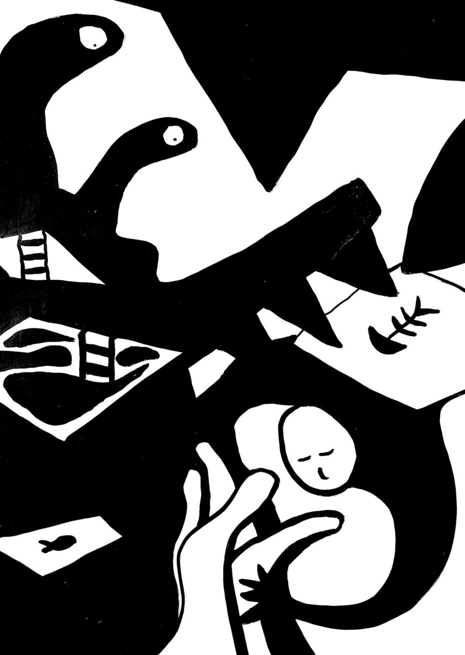 Poignet cassé (09), encre de chine sur papier, 70 x 50 cm, 2021
