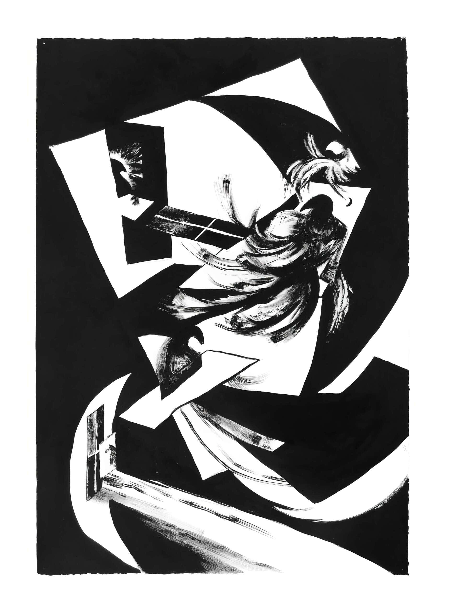 Wazo (02), encre de chine et gouache sur papier, 91 x 62 cm, 2022